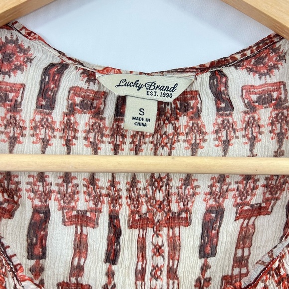 Lucky Brand Boho Sleeveless Dress in Red and Cream - Picture 4 of 4